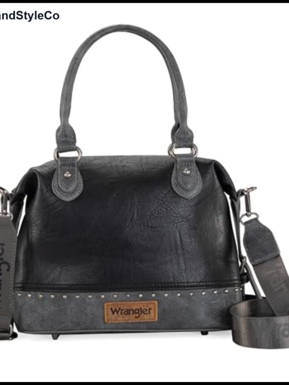 Faux Leather Doctor Satchel Top Handle Shoulder Bag Barrel Handbag Women